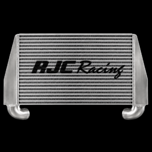 Car intercooler with AJC Racing logo.