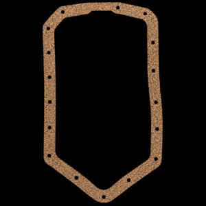 Rectangular cork gasket with bolt holes.