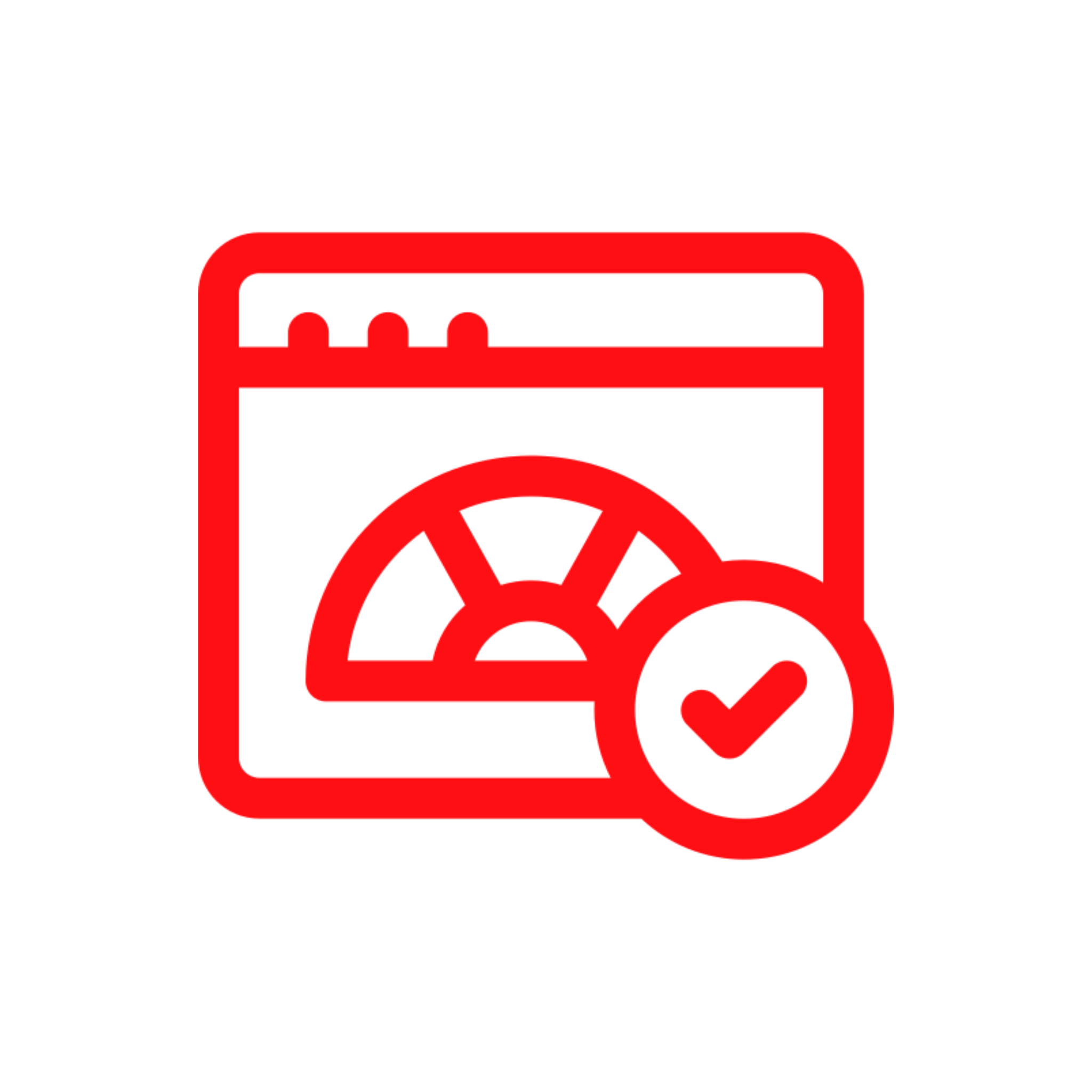 Web performance icon with check mark.