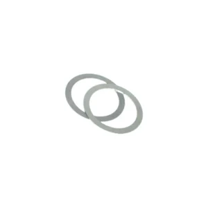 Metal gaskets on white background