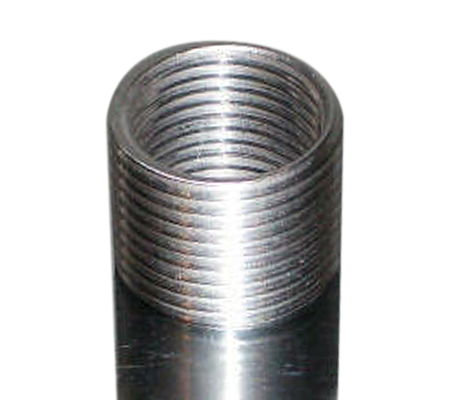 Close-up of threaded pipe end