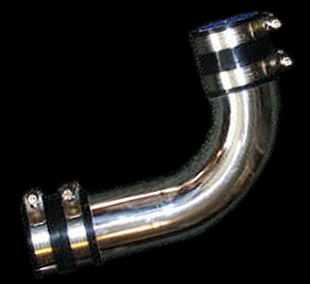 Chrome intercooler pipe with clamps