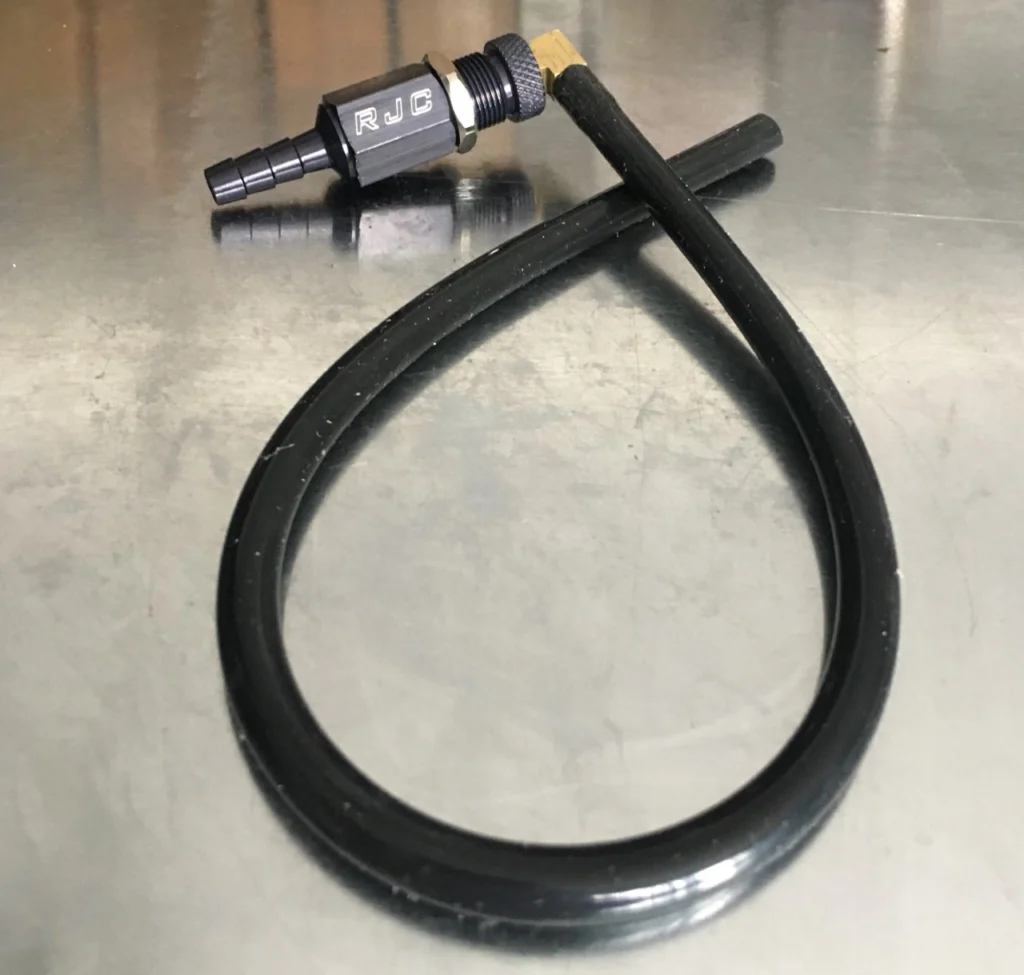 Black fuel hose and RJC fitting