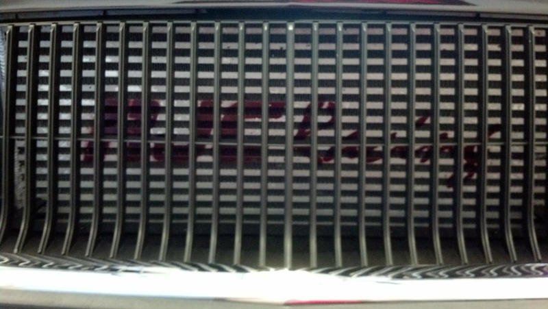 Front view of vehicle grille
