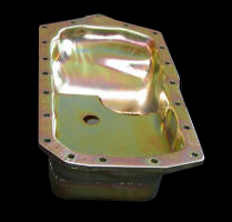 Gold-colored car oil pan