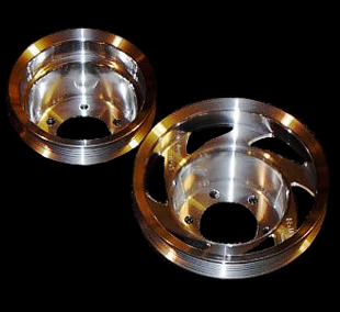Lightweight aluminum engine pulleys