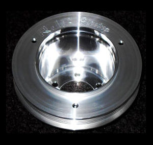 Machined aluminum car pulley
