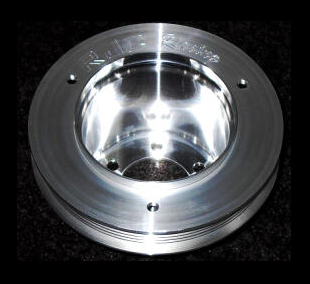 Machined aluminum car pulley