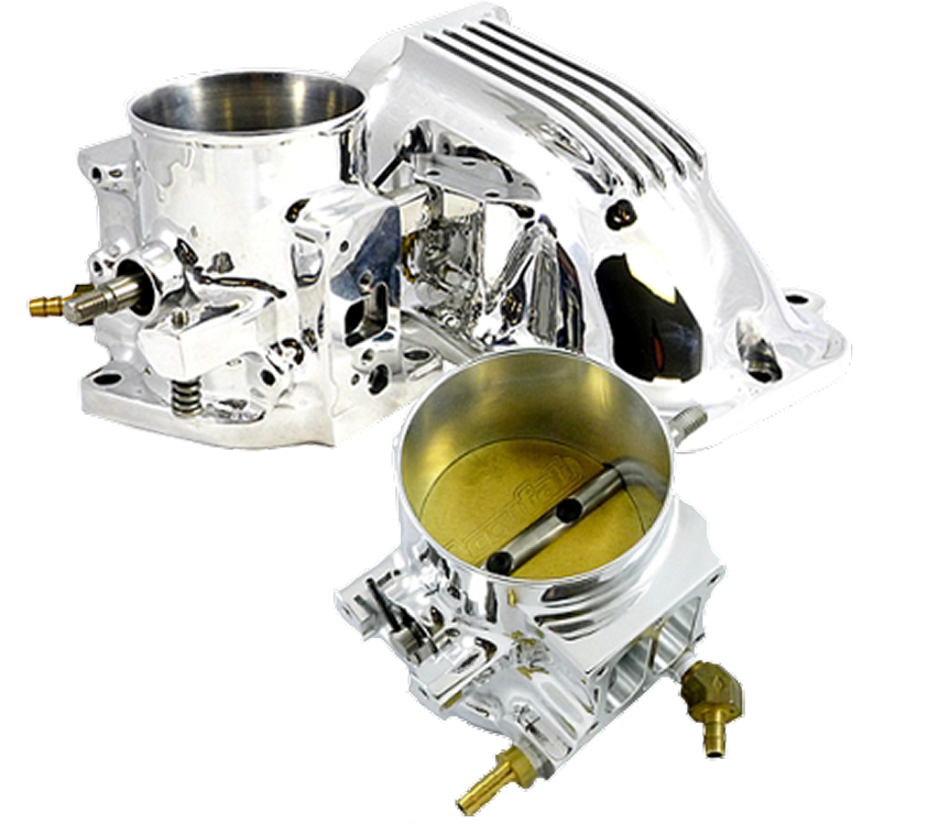 Automotive chrome throttle body and manifold