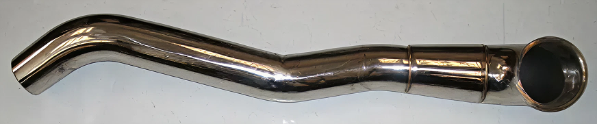 Polished exhaust pipe with flared end