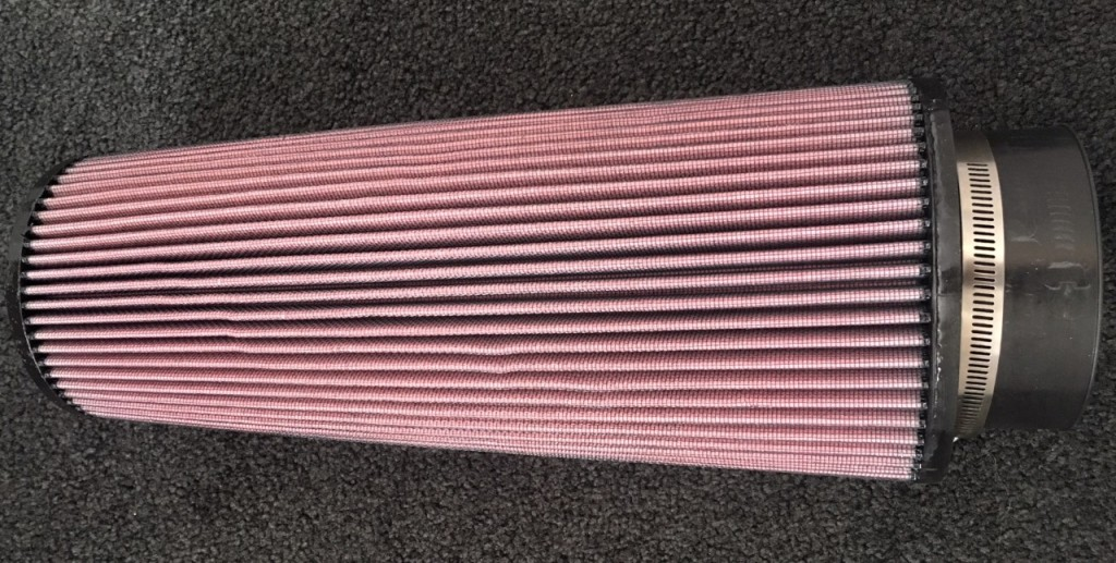 Aftermarket intake filter with clamp