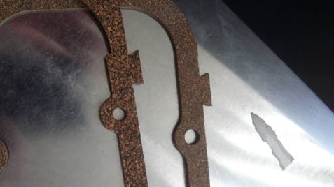 Cork gasket on metal
