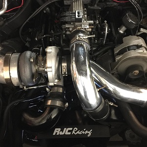 Car engine with turbocharger installed