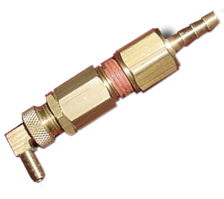 Angled brass fuel line fitting