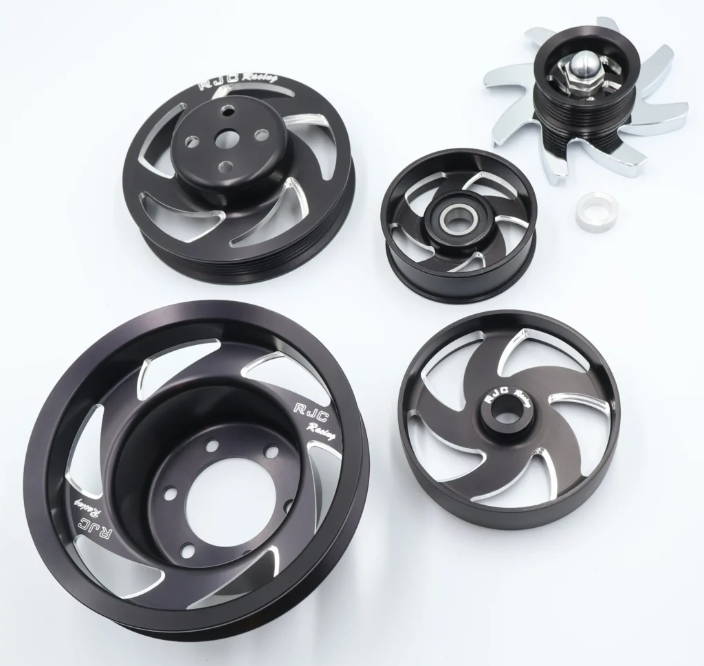 Black RJC Racing car pulleys