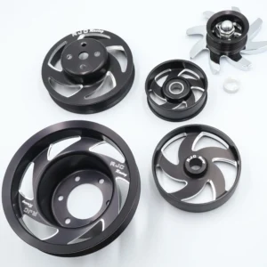 Black RJC Racing car pulleys