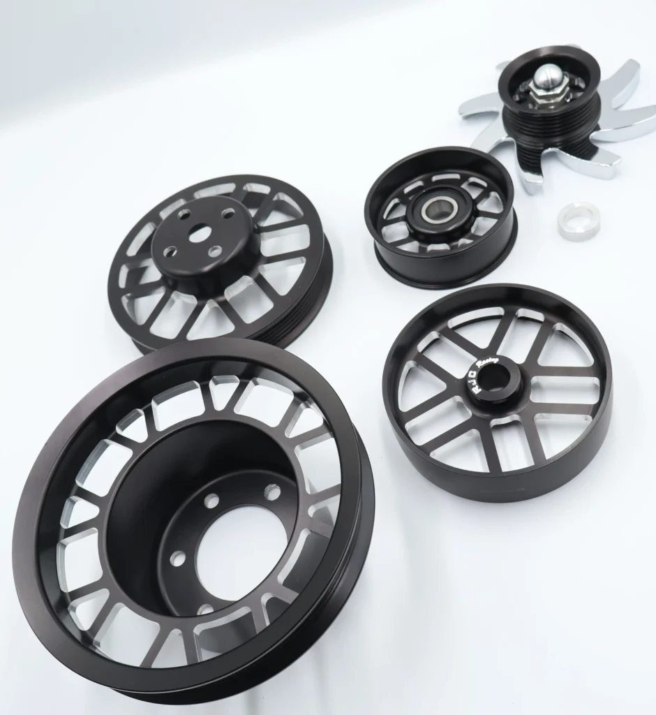 Performance racing car engine pulleys