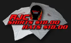 White RJC Racing shirts and black hat