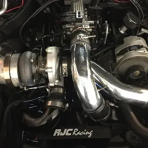 Performance car engine with turbocharger