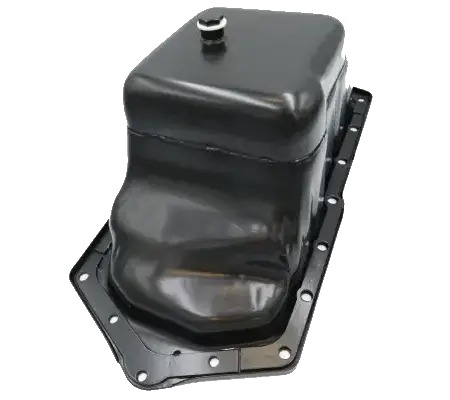 Black engine oil pan